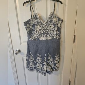Perfectly Priscilla NWT Women's Romper One Piece Embroidered Floral Size 2XL